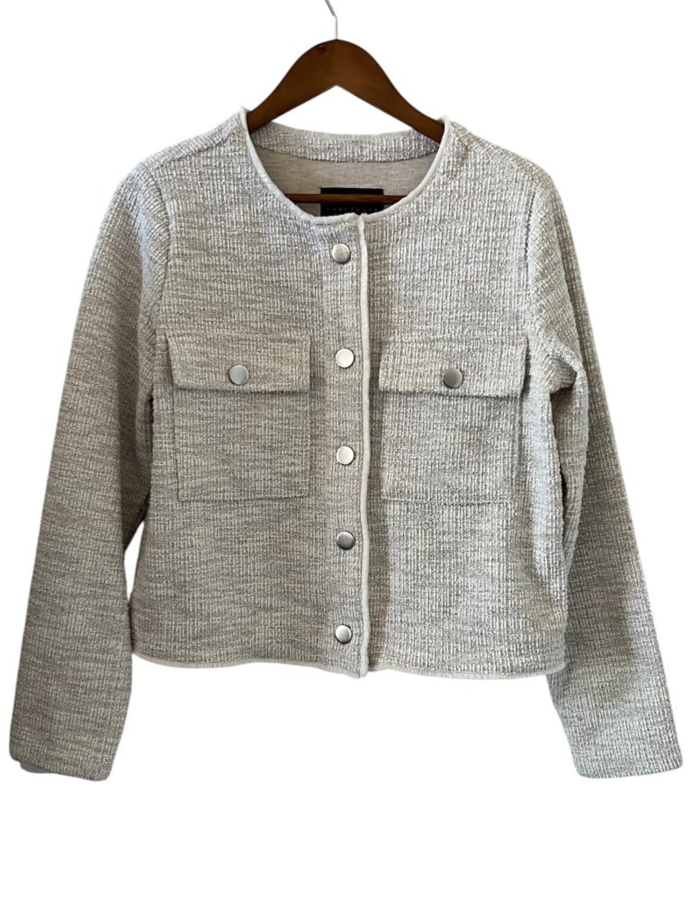 Sanctuary NEW Tweed Button Front Jacket/Blazer In Cream Size M